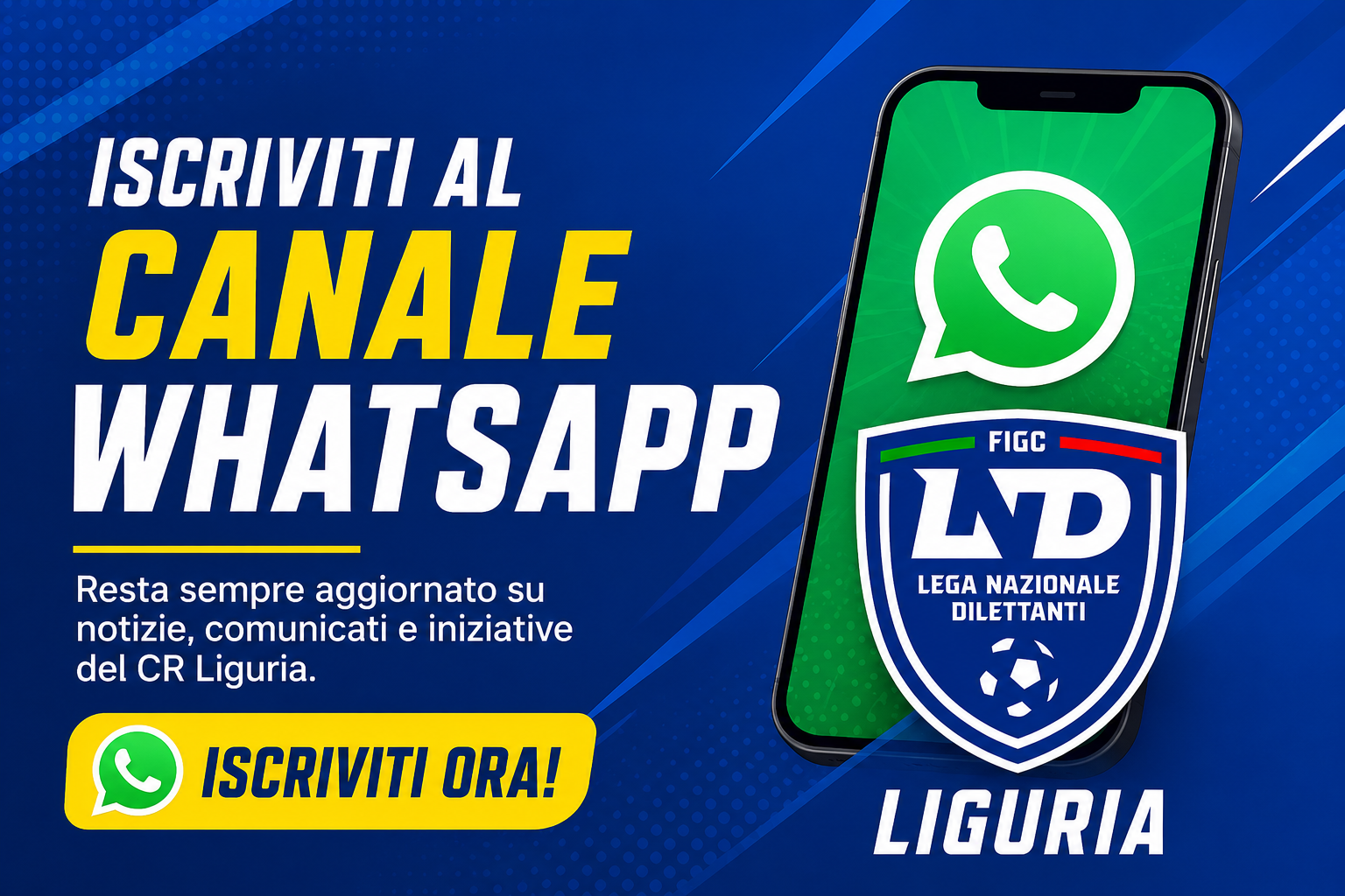 Iscriviti al canale WhatsApp della LND Liguria